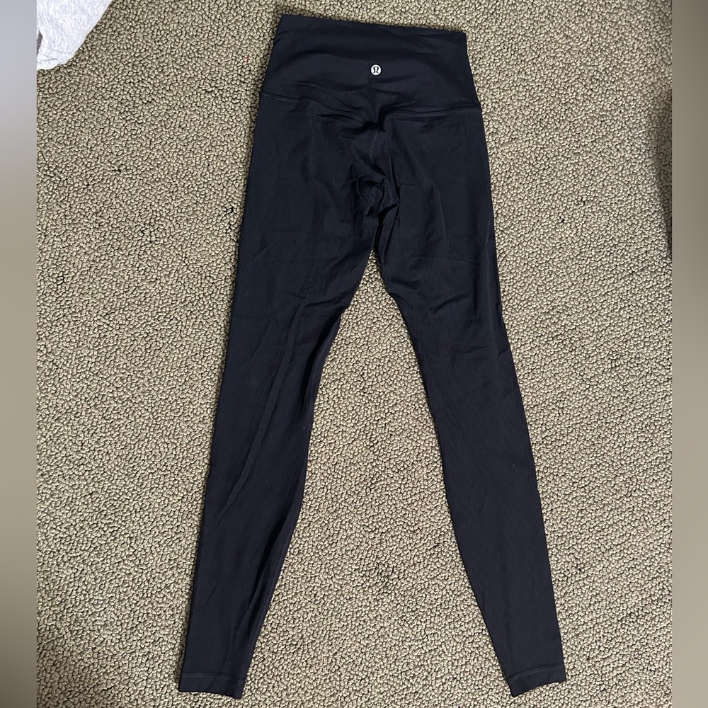 Lululemon Align Leggings Ribbed Black Size 4 - Picture 2 of 2